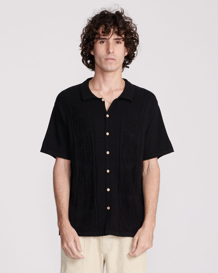 ACCESS KNIT SHIRT - BLACK