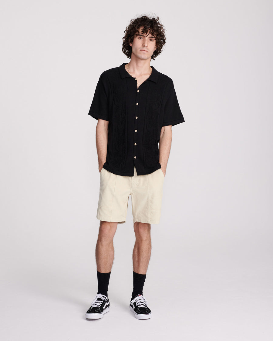 ACCESS KNIT SHIRT - BLACK