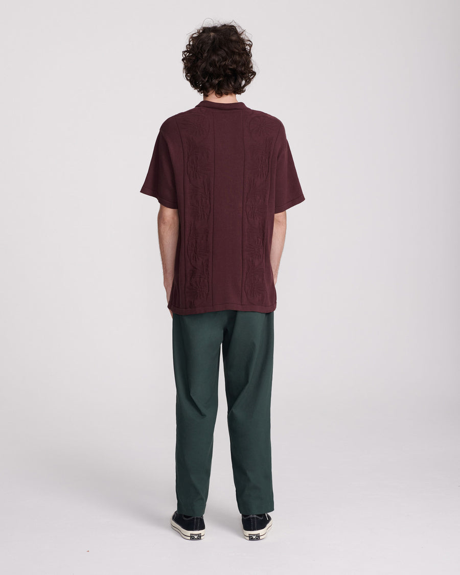 ACCESS KNIT SHIRT - BURGUNDY