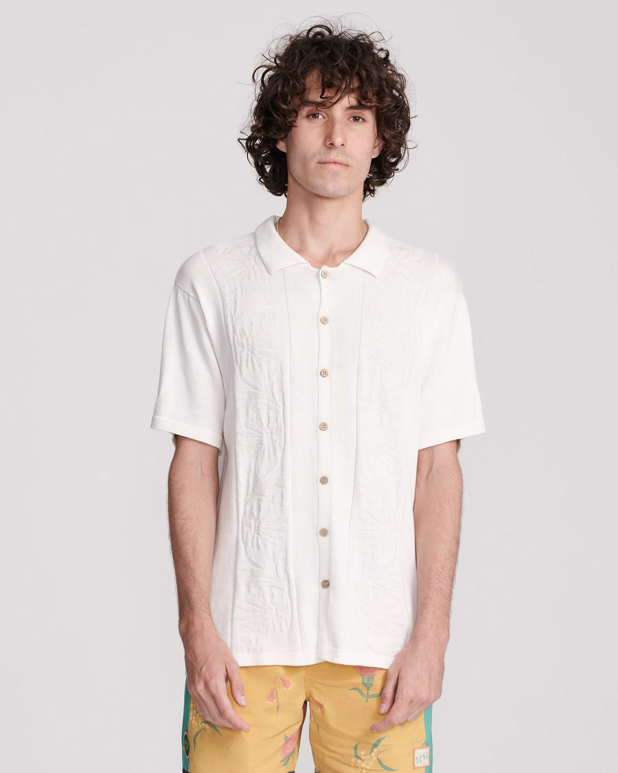 ACCESS KNIT SHIRT - OFF WHITE