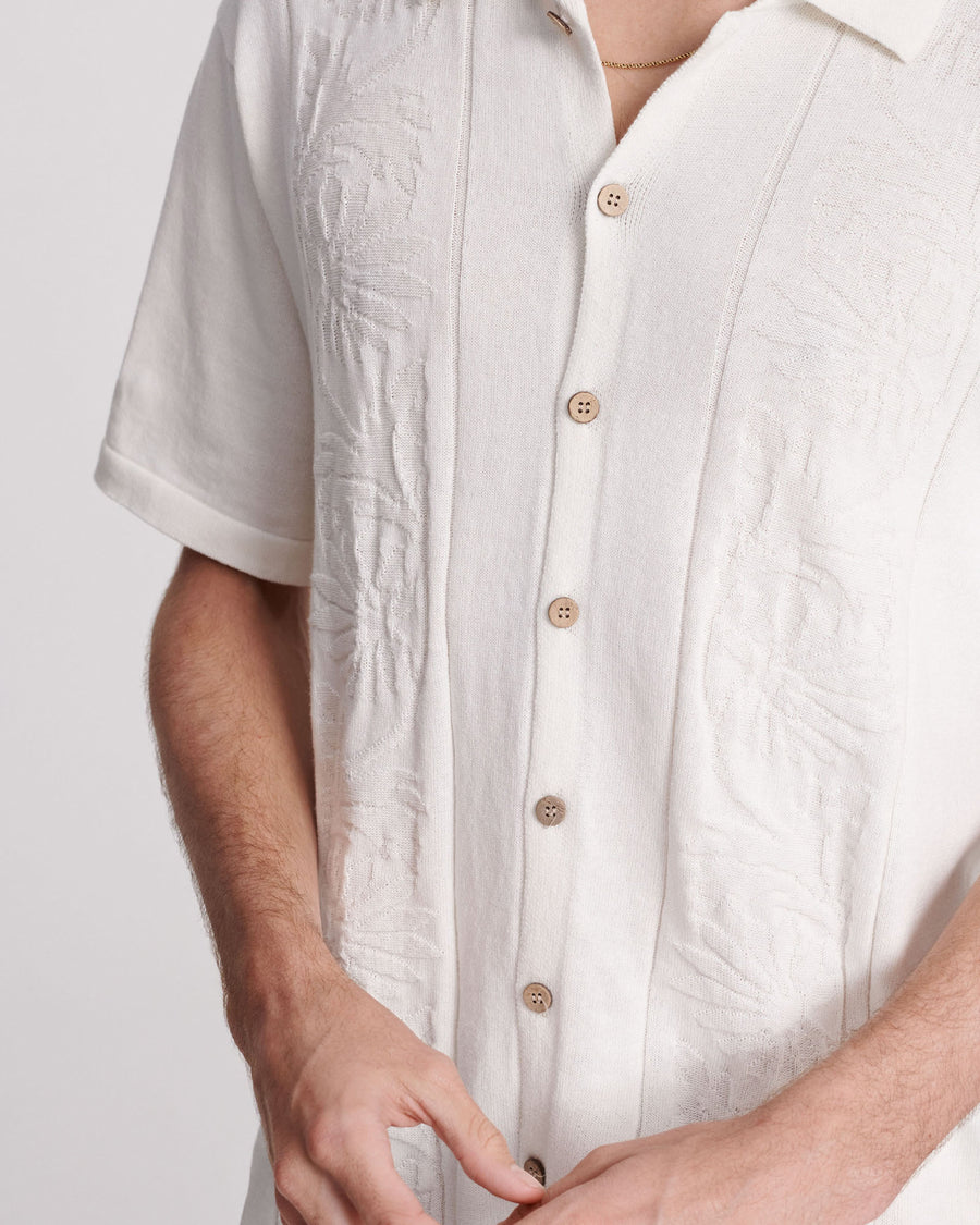 ACCESS KNIT SHIRT - OFF WHITE