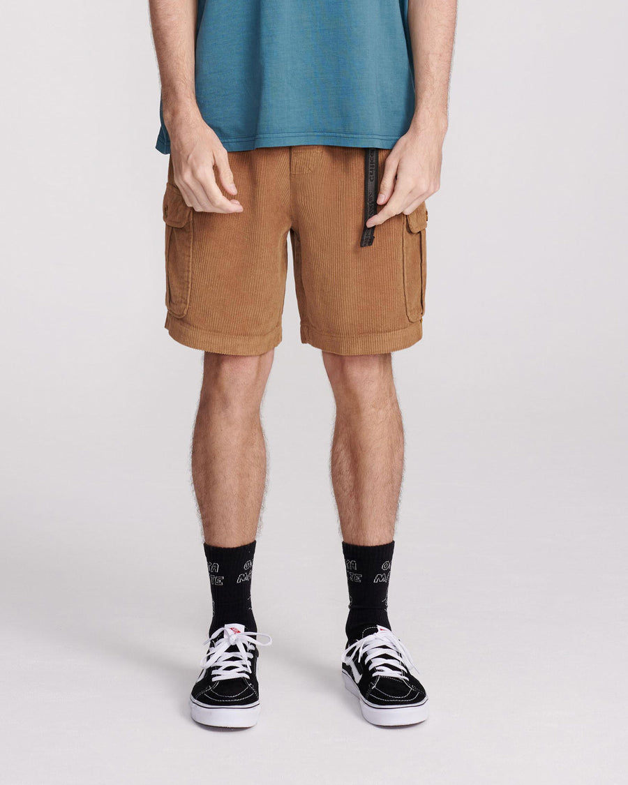 ADVENTURE CORDUROY CARGO SHORT - CAMEL
