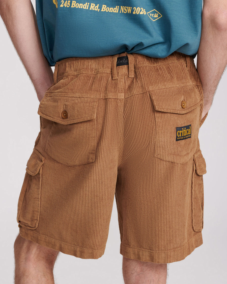 ADVENTURE CORDUROY CARGO SHORT - CAMEL