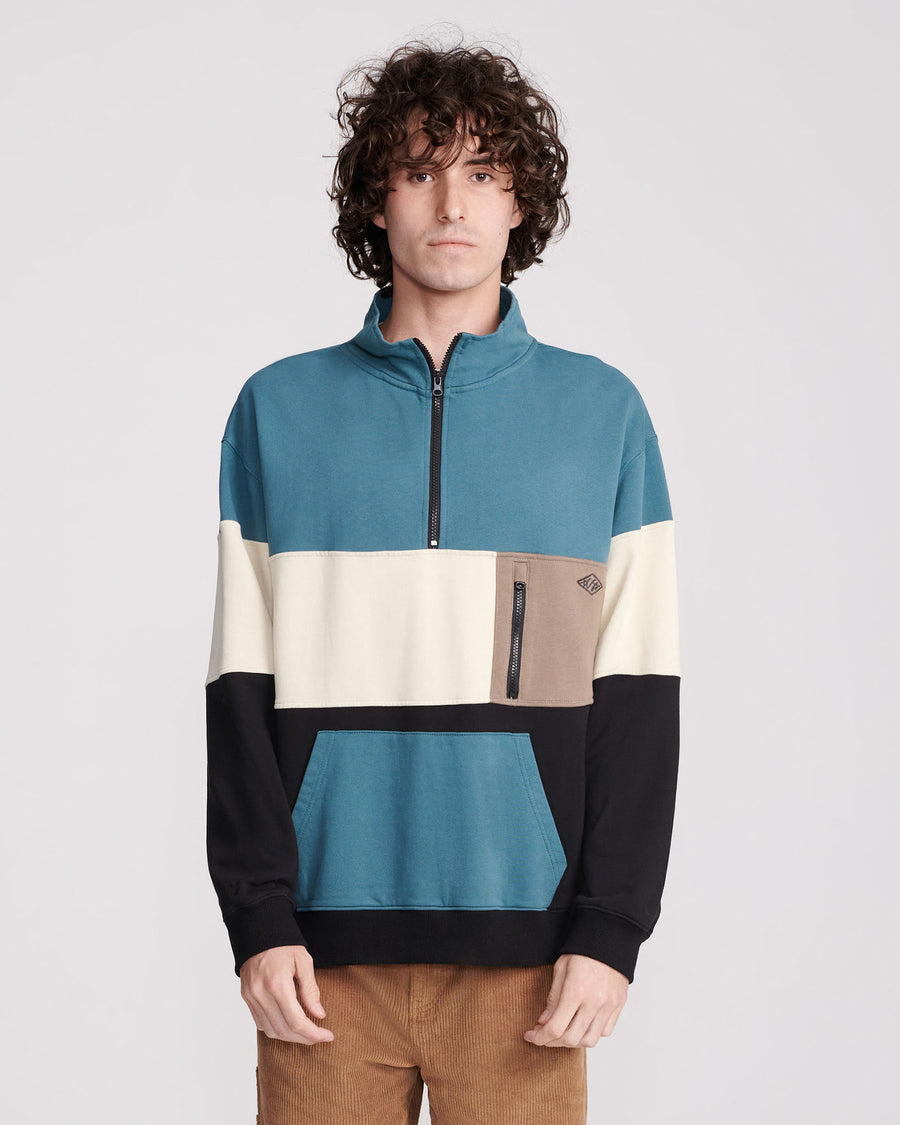 CUT UP ZIP FLEECE - TEAL