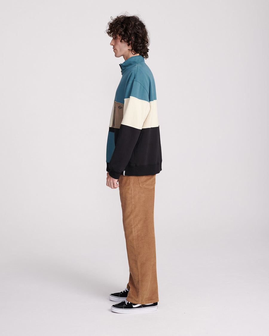 CUT UP ZIP FLEECE - TEAL