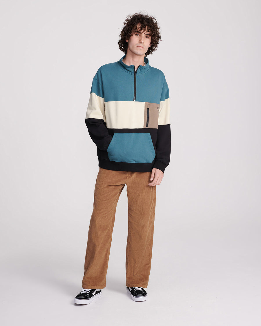 CUT UP ZIP FLEECE - TEAL