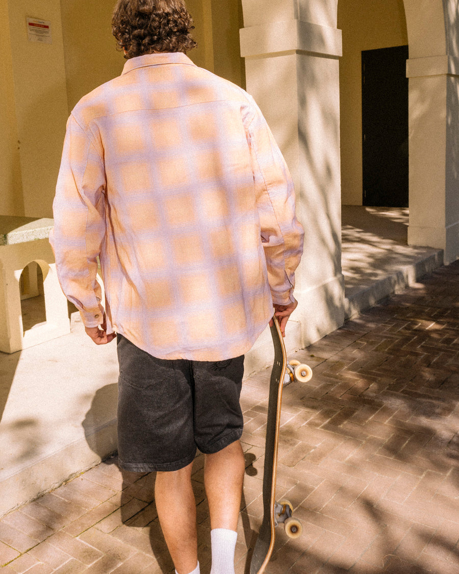 Fusion Cord Long Sleeve Shirt - Coral