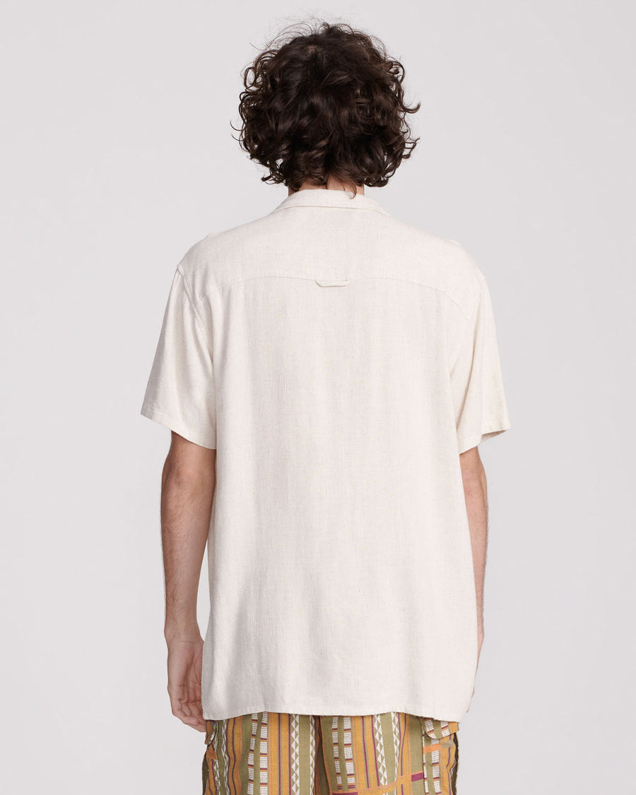 ERNIE LINEN SS SHIRT - OATMEAL