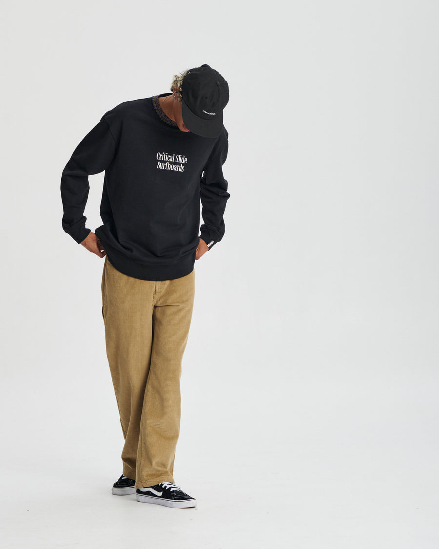 Offset Rib Crew - Vintage Black