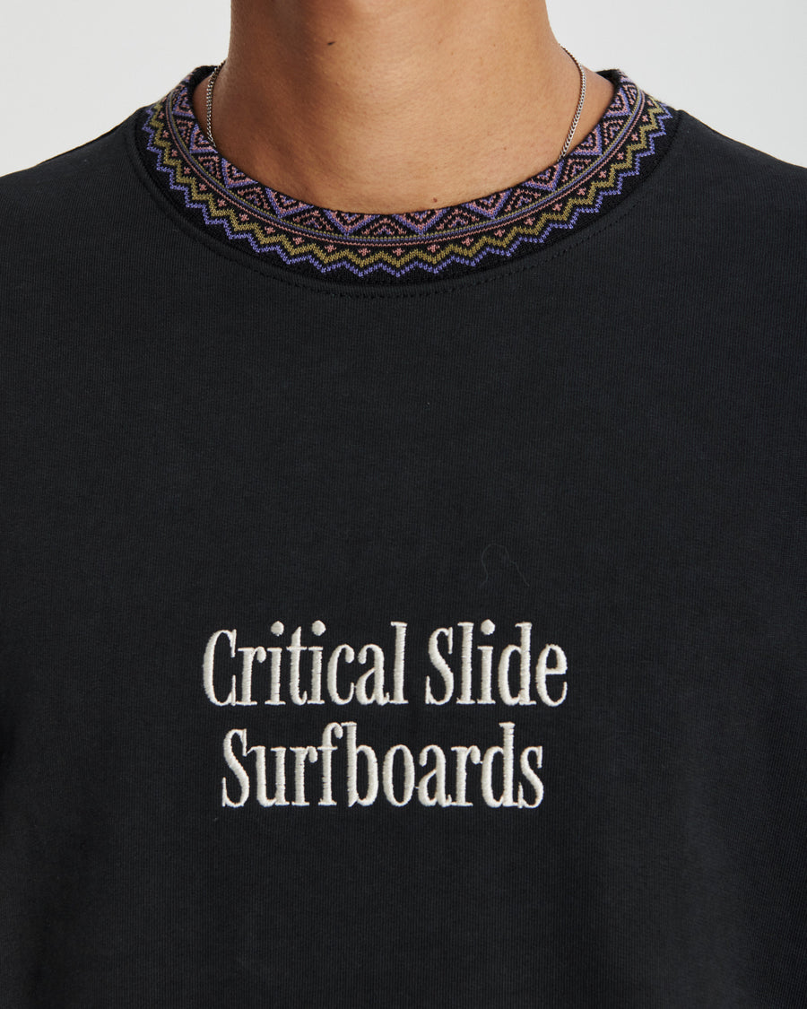 Offset Rib Crew - Vintage Black