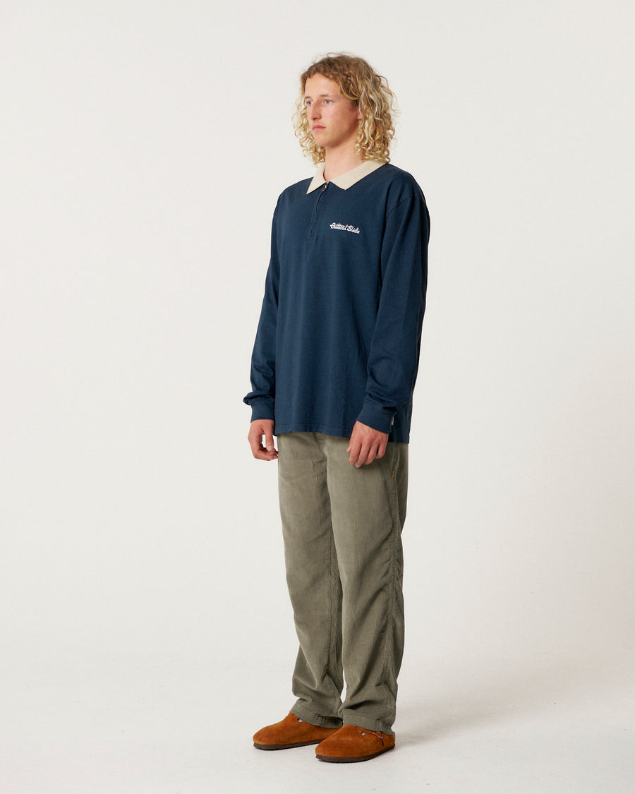 Sun Cured 1/4 Zip Rugby - Navy