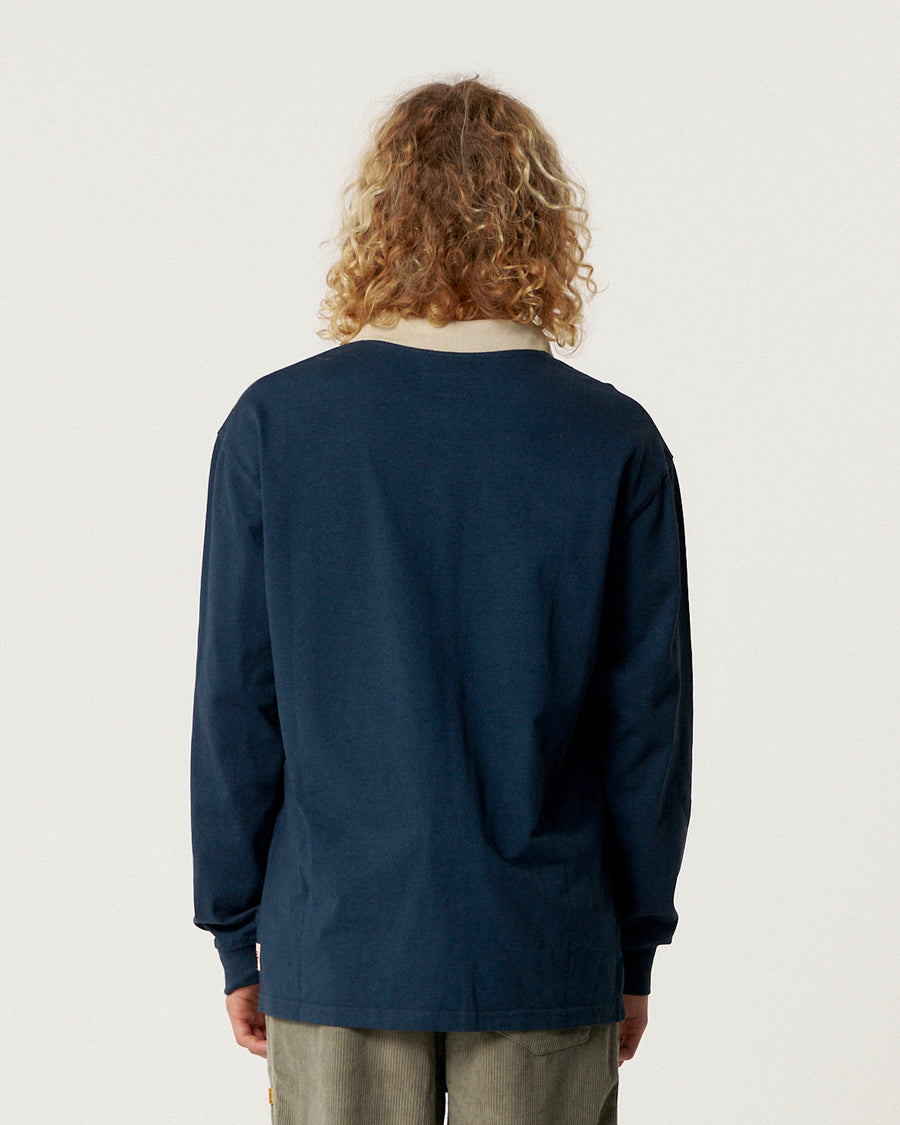 Sun Cured 1/4 Zip Rugby - Navy