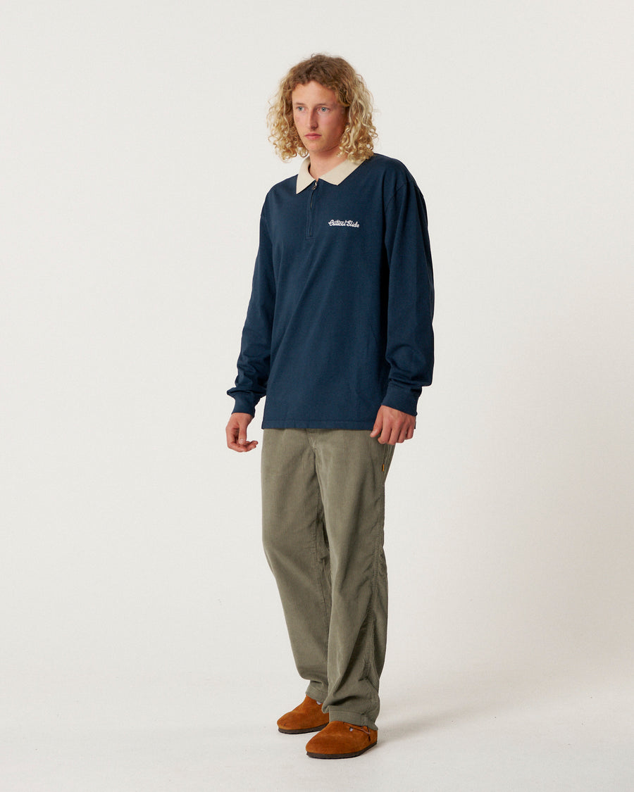 Sun Cured 1/4 Zip Rugby - Navy