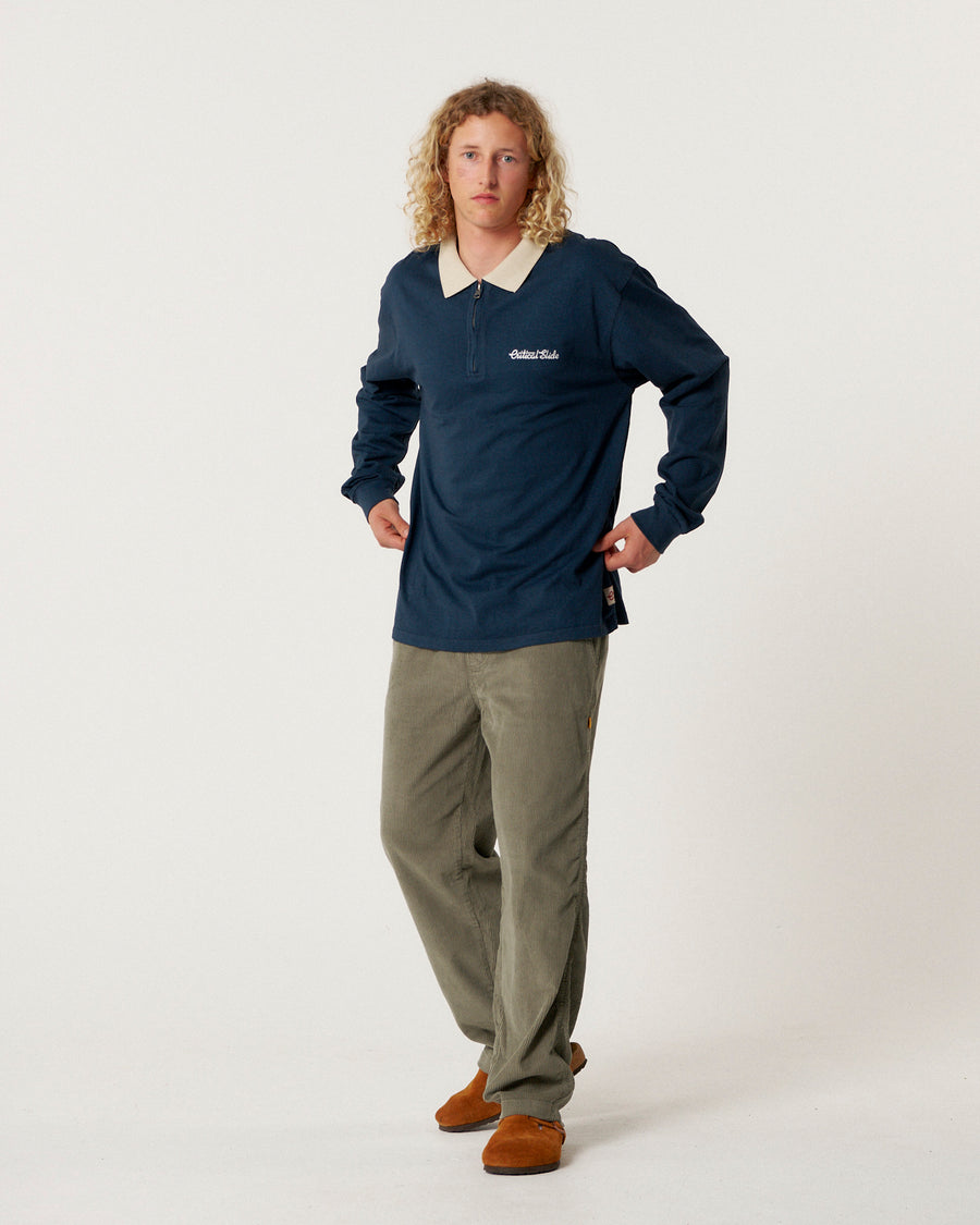 Sun Cured 1/4 Zip Rugby - Navy