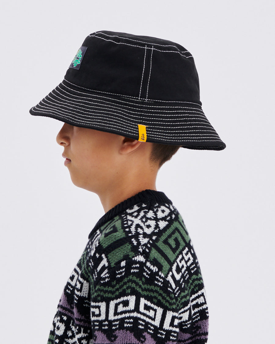 Multi Kids Bucket Cap - Vintage Black