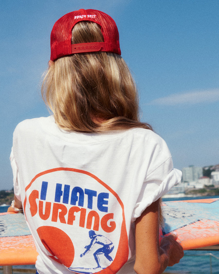 BeachGrit 'I Hate Surfing T-Shirt' - Vintage White