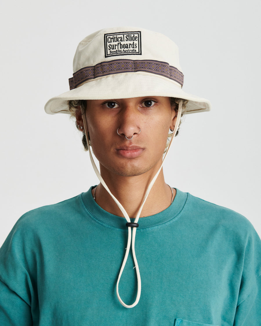 Offset Taping Hat - Ecru