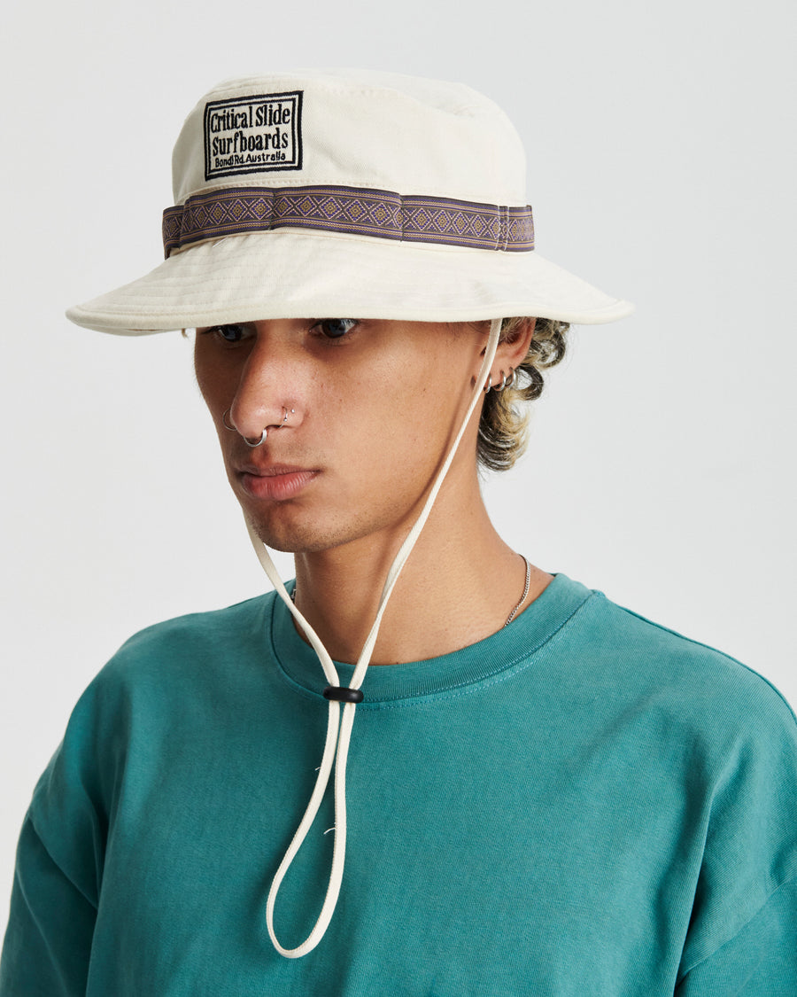 Offset Taping Hat - Ecru