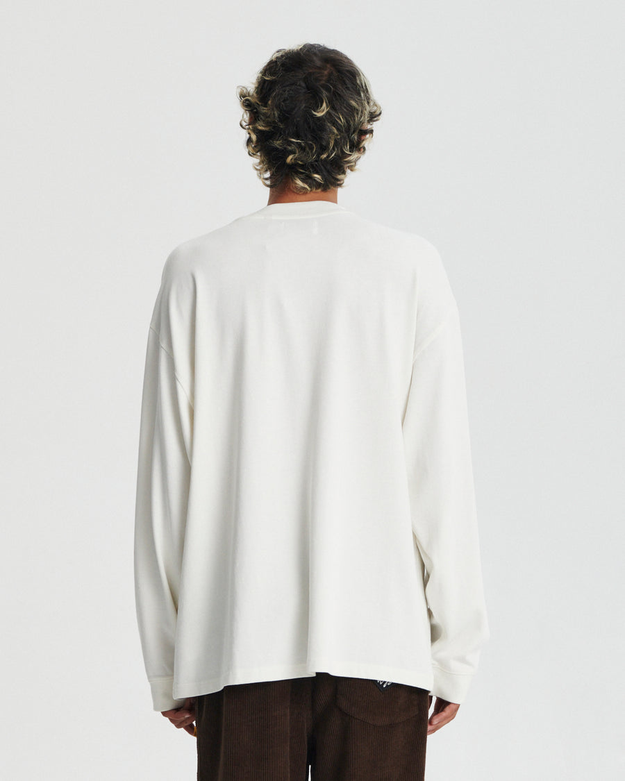 Scribble Jumbo Longsleeve Tee - Vintage White