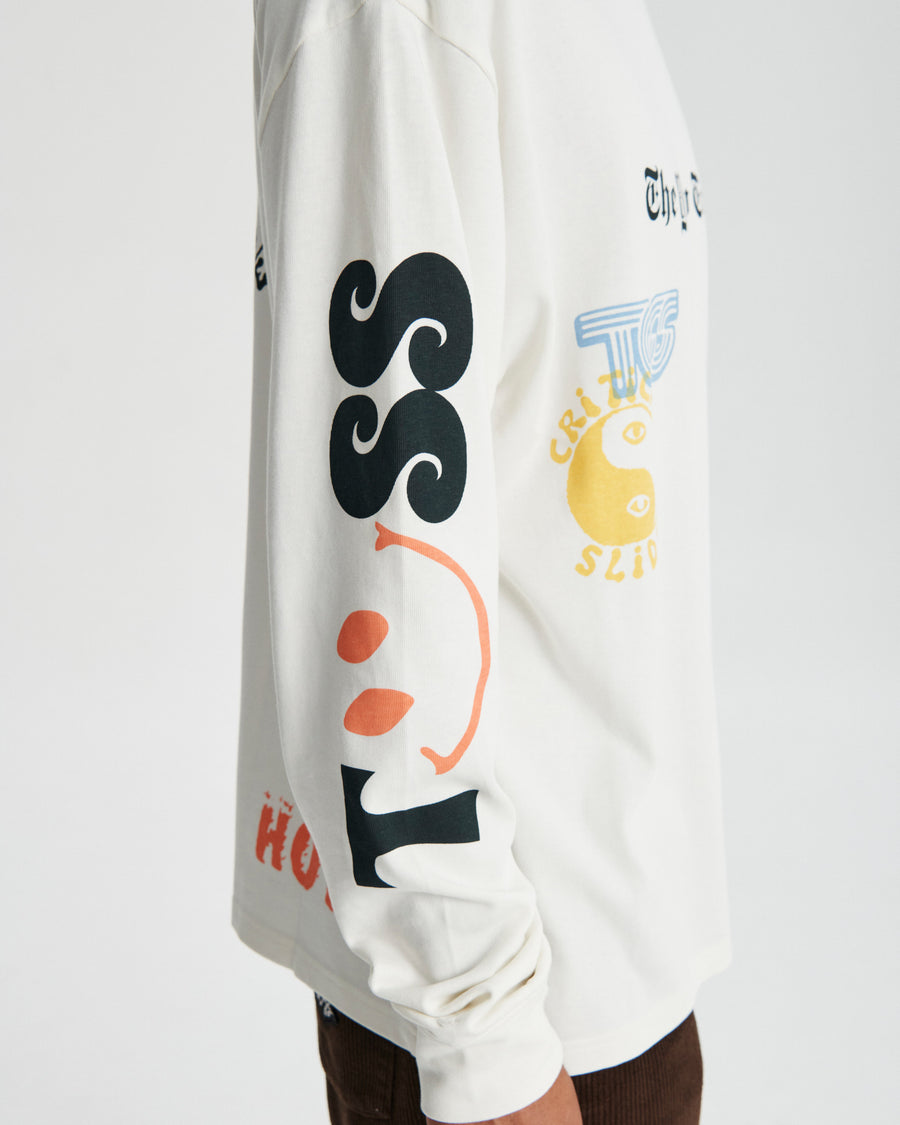 Mixed Up Longsleeve Tee - Vintage White