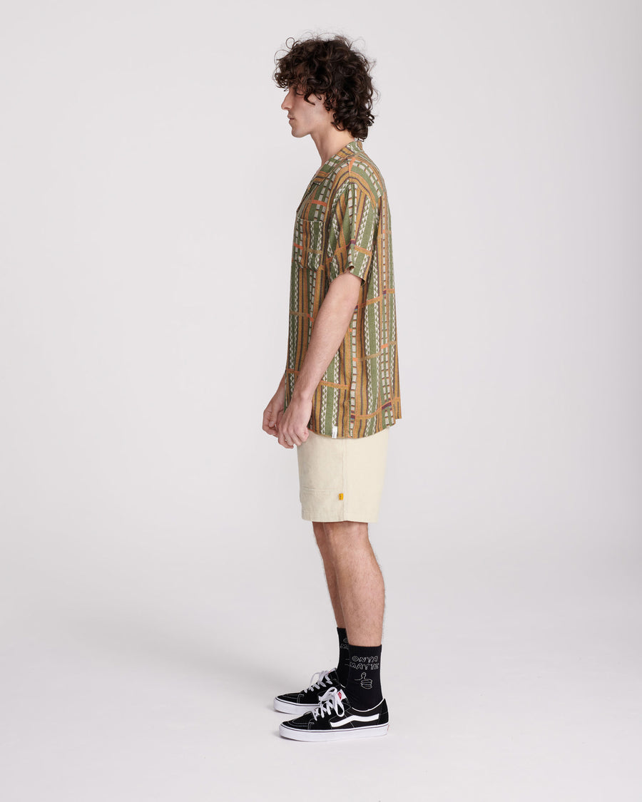 JEZZA LINEN SS SHIRT - FATIGUE