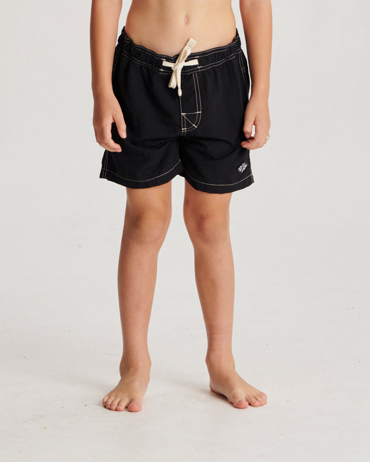 Scribble Contrast Kids Trunk - Black
