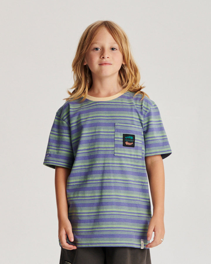 Boneyard Yarn Dye Kids Tee - Blueberry