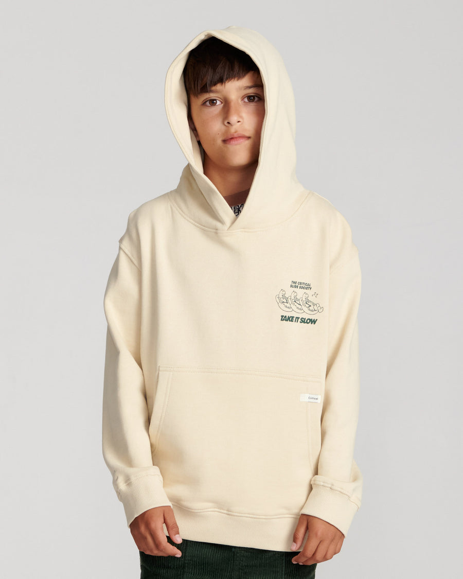 Take it Slow Kids Hoodie - Ecru
