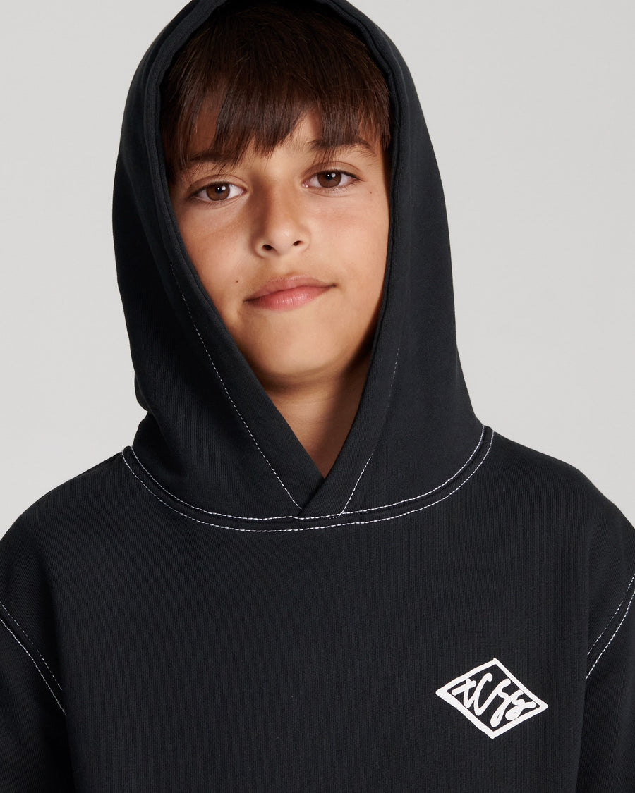 Scribble Contrast Kids Hoodie - Vintage Black
