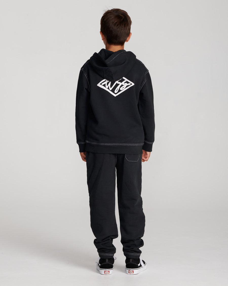 Scribble Contrast Kids Hoodie - Vintage Black