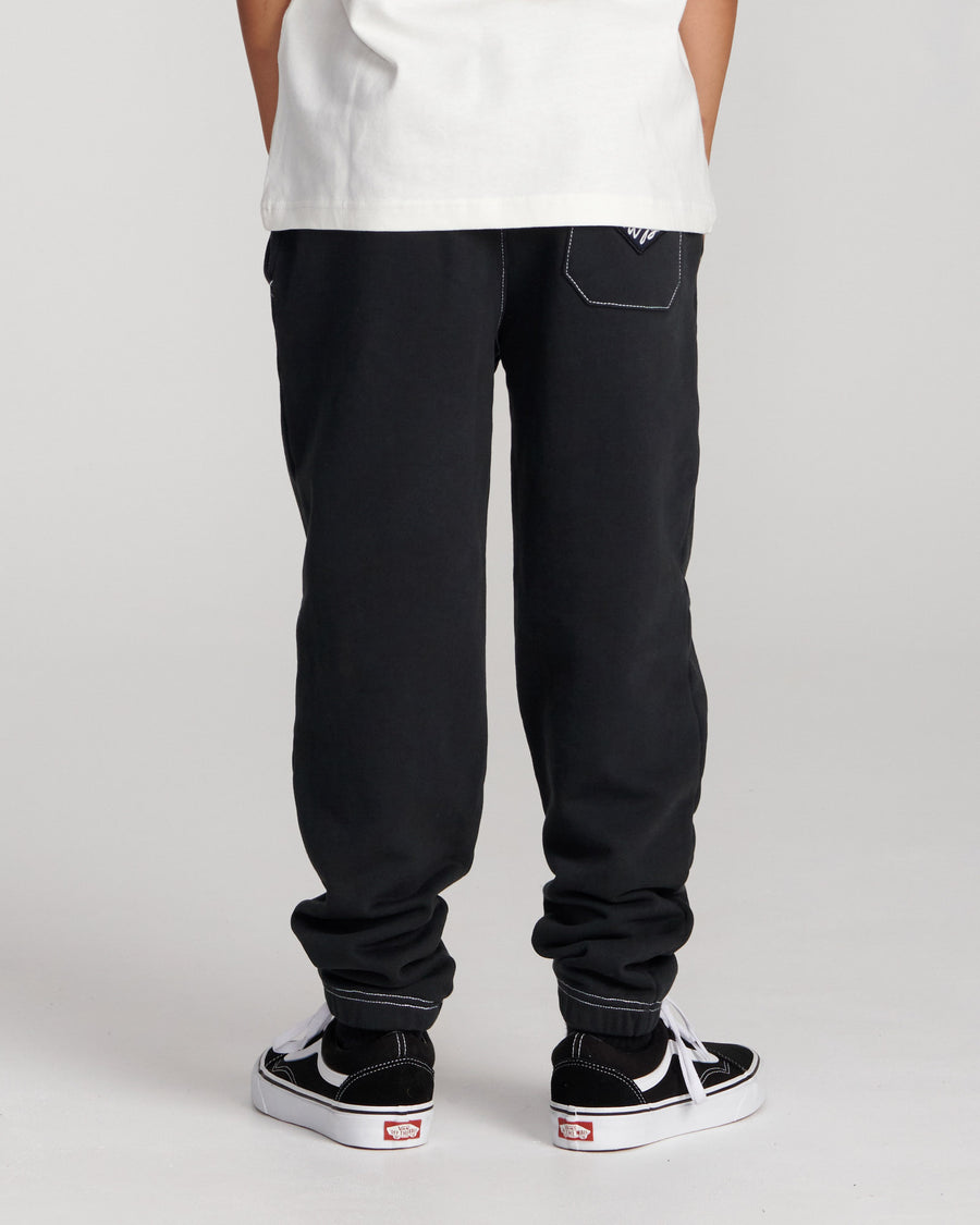 Scribble Contrast Kids Track Pant - Vintage Black