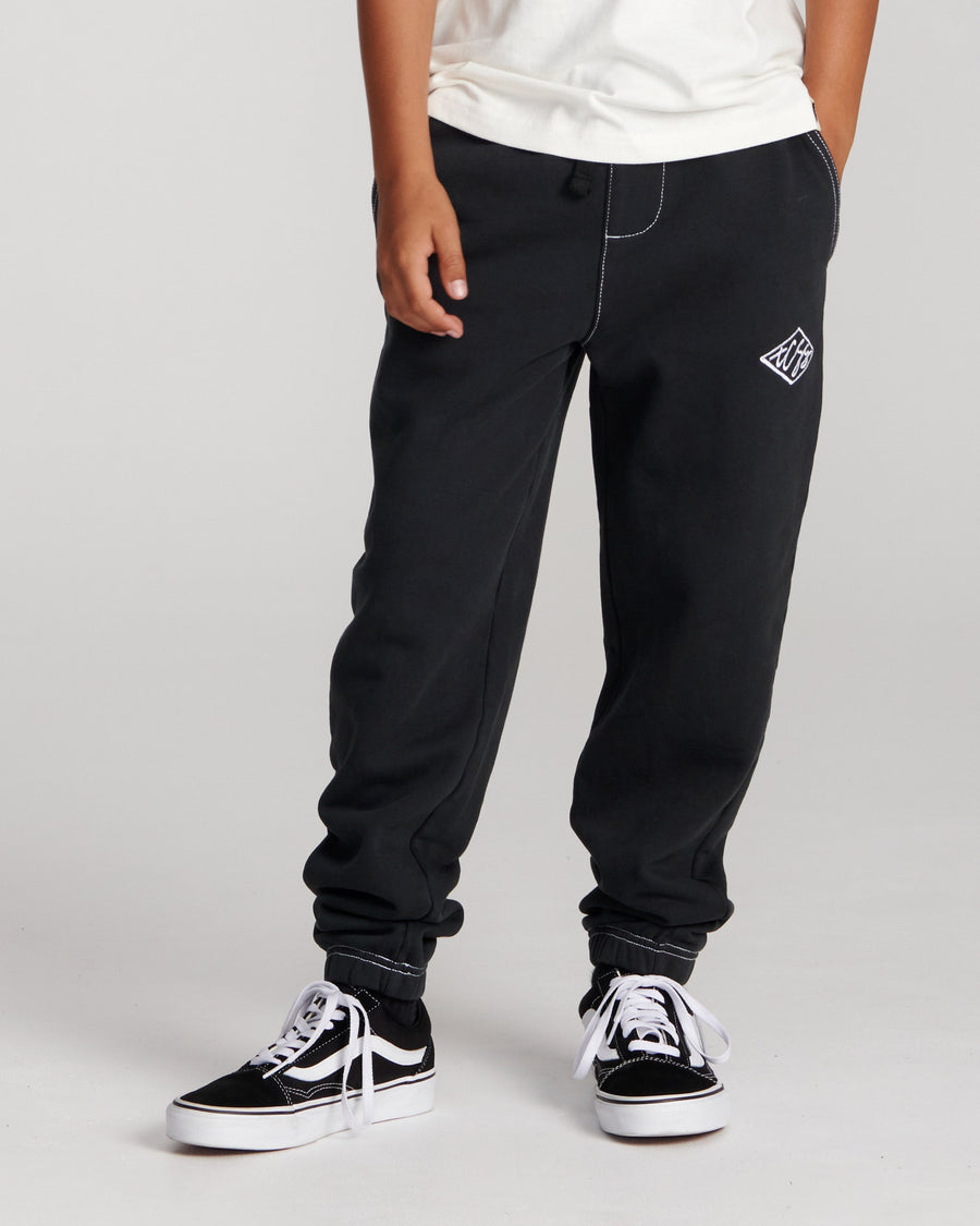 Scribble Contrast Kids Track Pant - Vintage Black