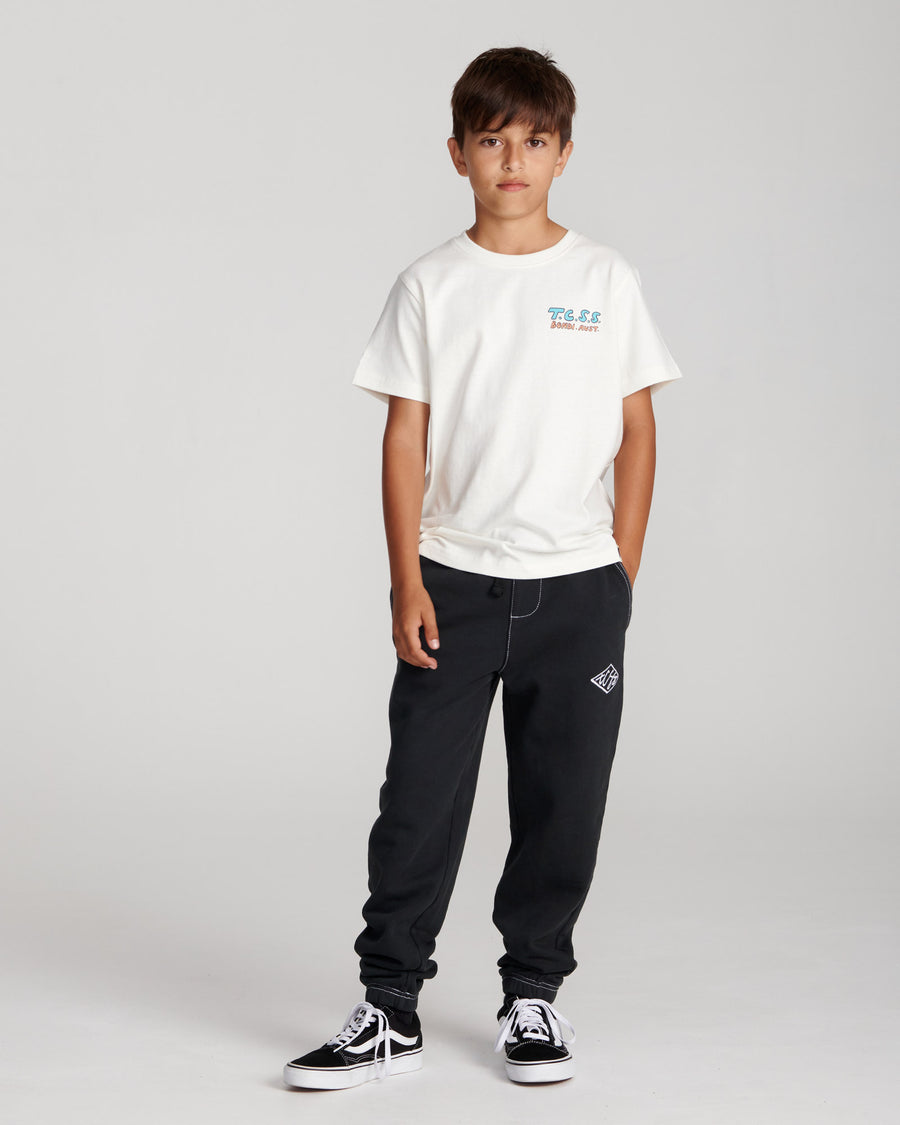 Scribble Contrast Kids Track Pant - Vintage Black