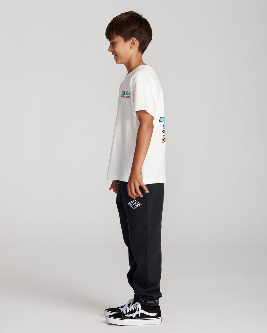 Scribble Contrast Kids Track Pant - Vintage Black