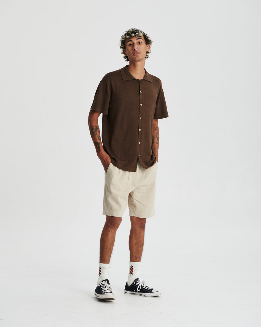Humbug Knit Shirt - Brown
