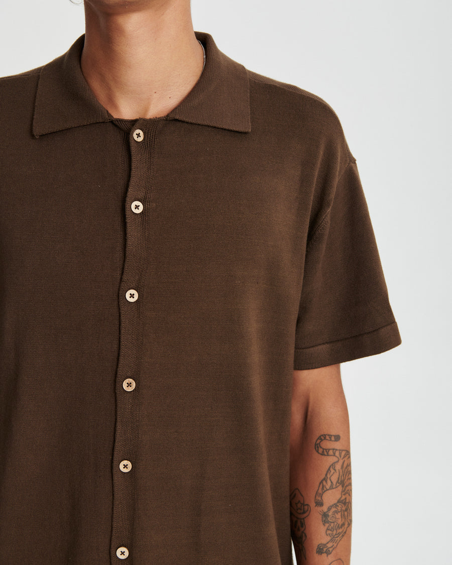 Humbug Knit Shirt - Brown