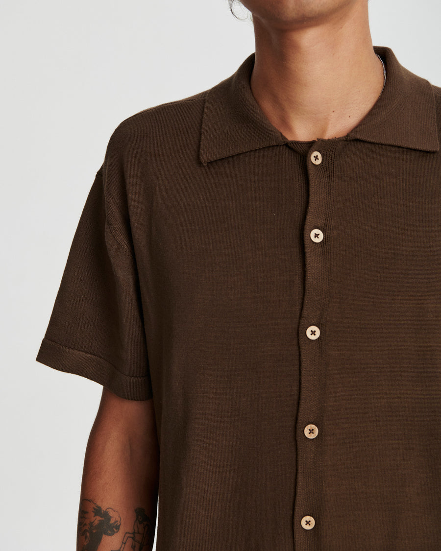 Humbug Knit Shirt - Brown