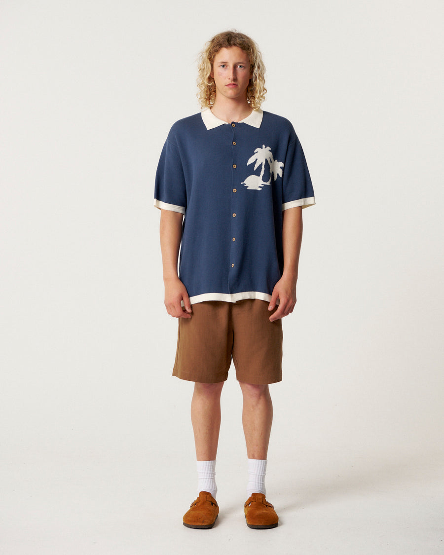 Feelings Knit Shirt - Navy