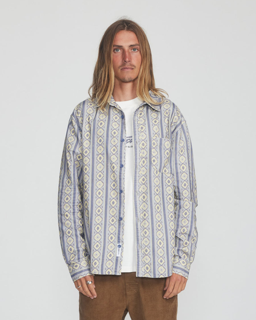 Brine Cord Long Sleeve Shirt - Light Blue