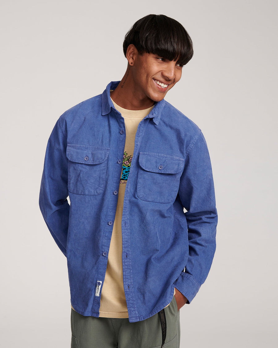 Lazy Boy Corduroy Shirt - Blueberry