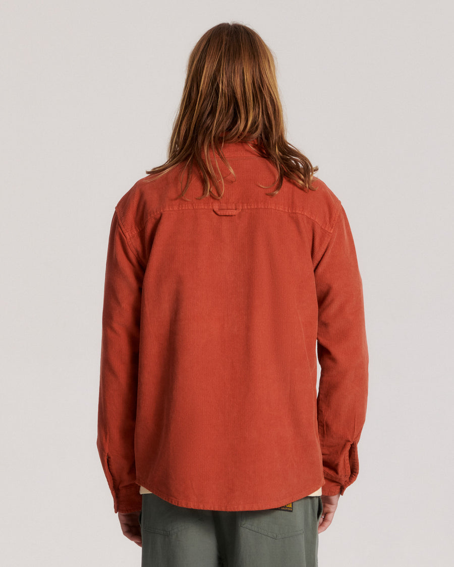 Lazy Boy Cord Ls Shirt - Red