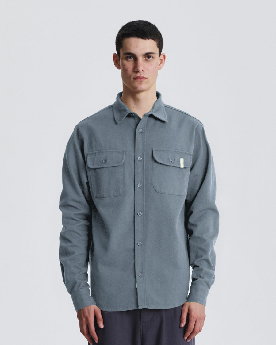 Lazy Boy Twill Shirt - Dusty Blue