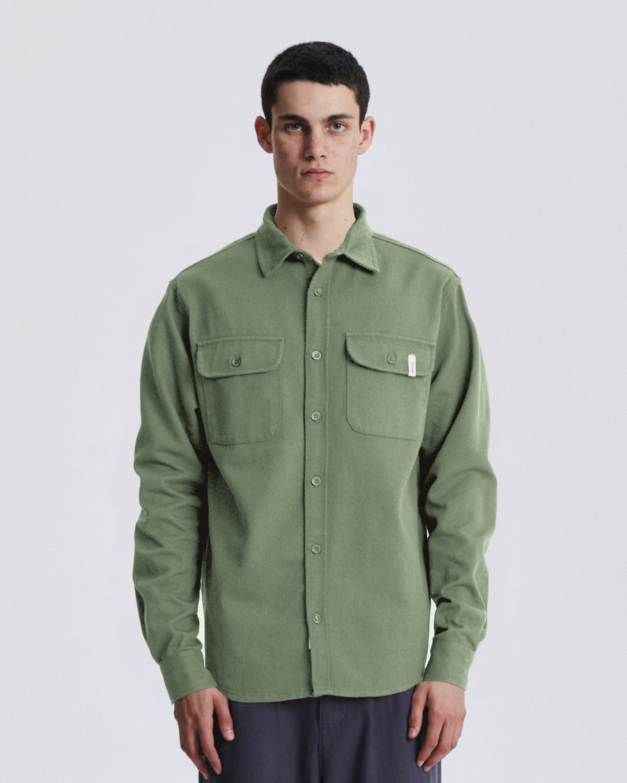 Lazy Boy Twill Shirt - Moss
