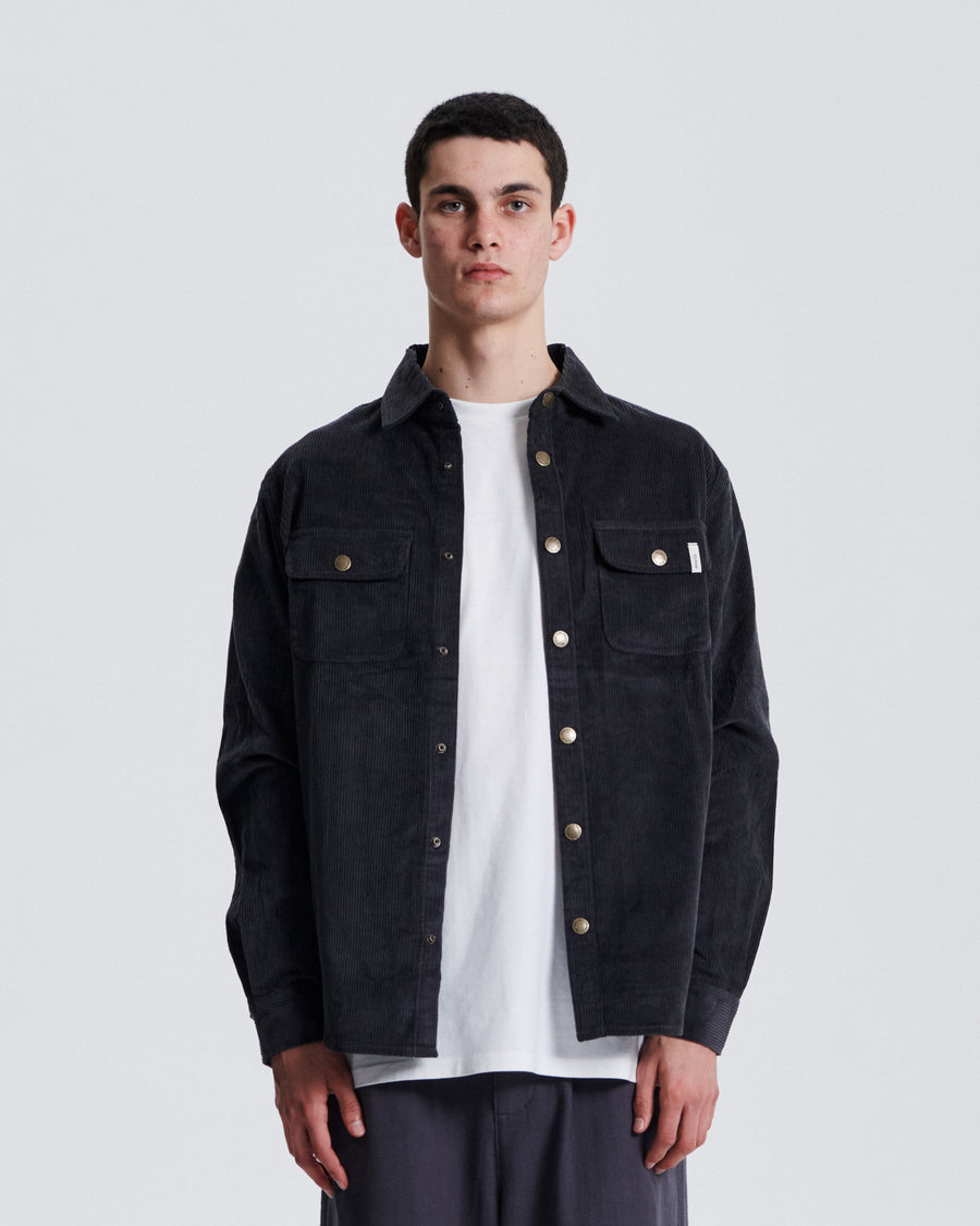 Surface Cord Overshirt - Vintage Black