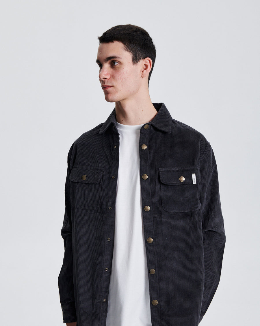 Surface Cord Overshirt - Vintage Black
