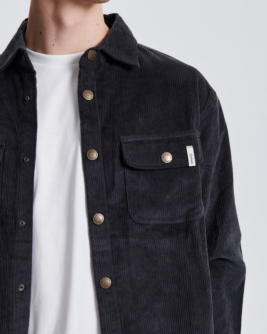 Surface Cord Overshirt - Vintage Black