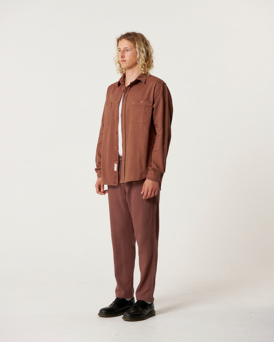 Lazy Boy Twill Shirt - Chestnut