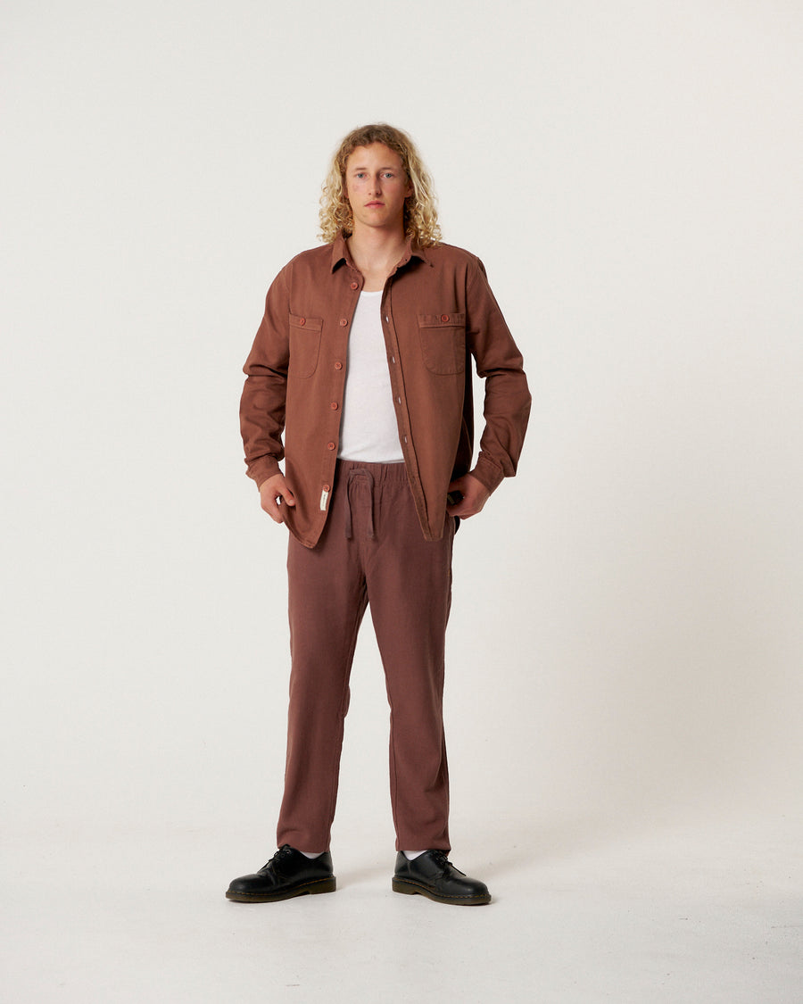 Lazy Boy Twill Shirt - Chestnut