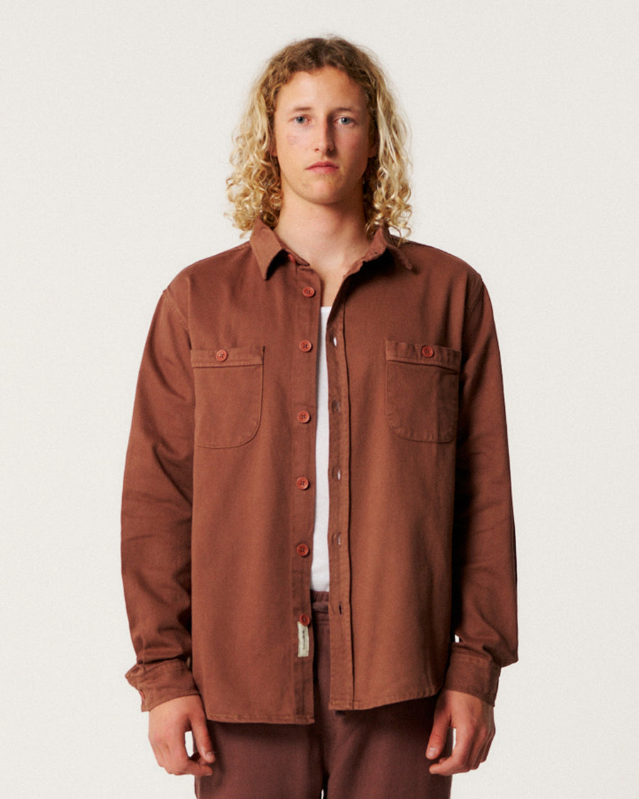 Lazy Boy Twill Shirt - Chestnut