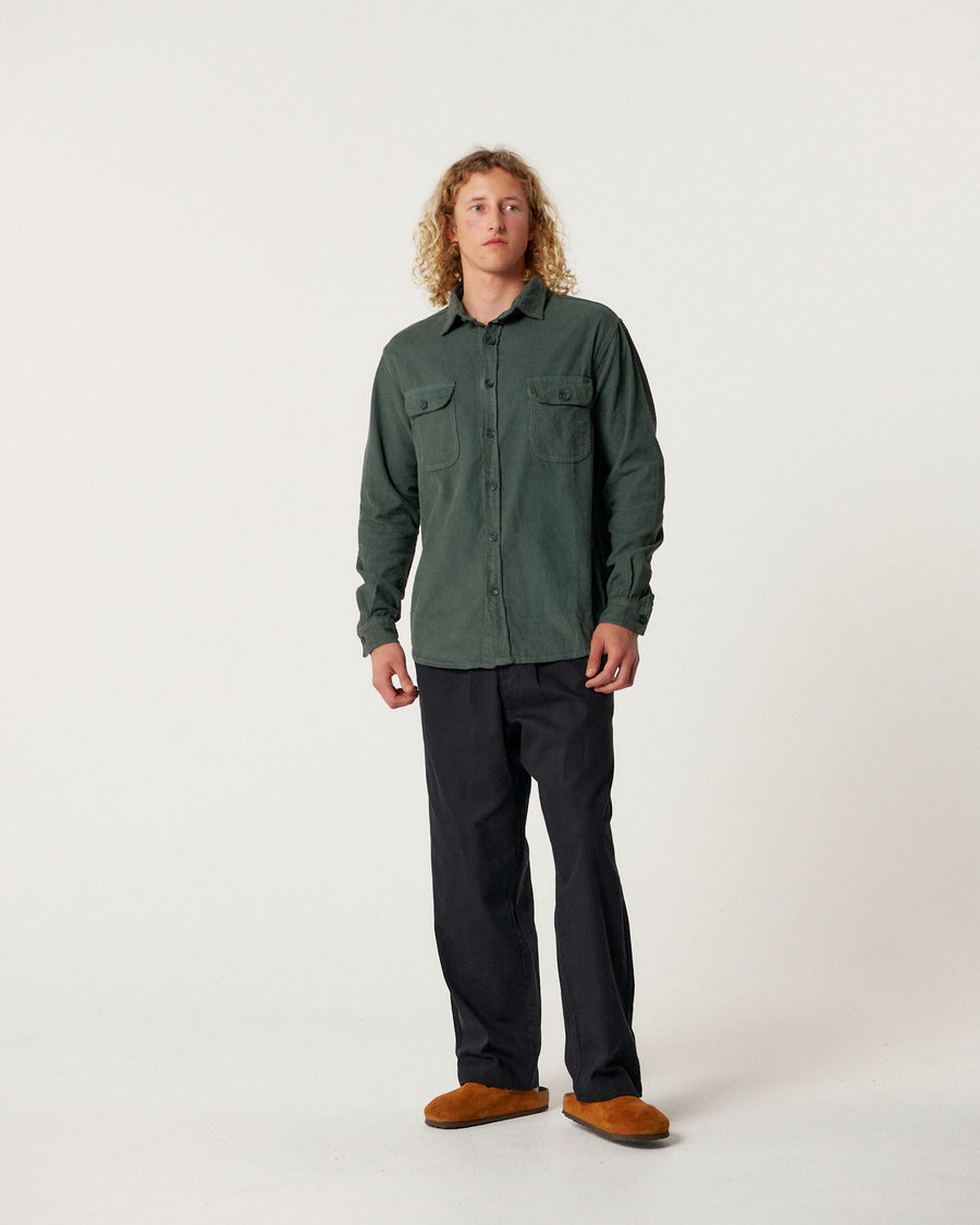 Lazy Boy Cord Shirt - Dusty Green